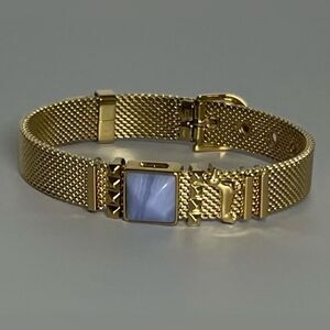 Gold plated Buckle Bracelet with charms.